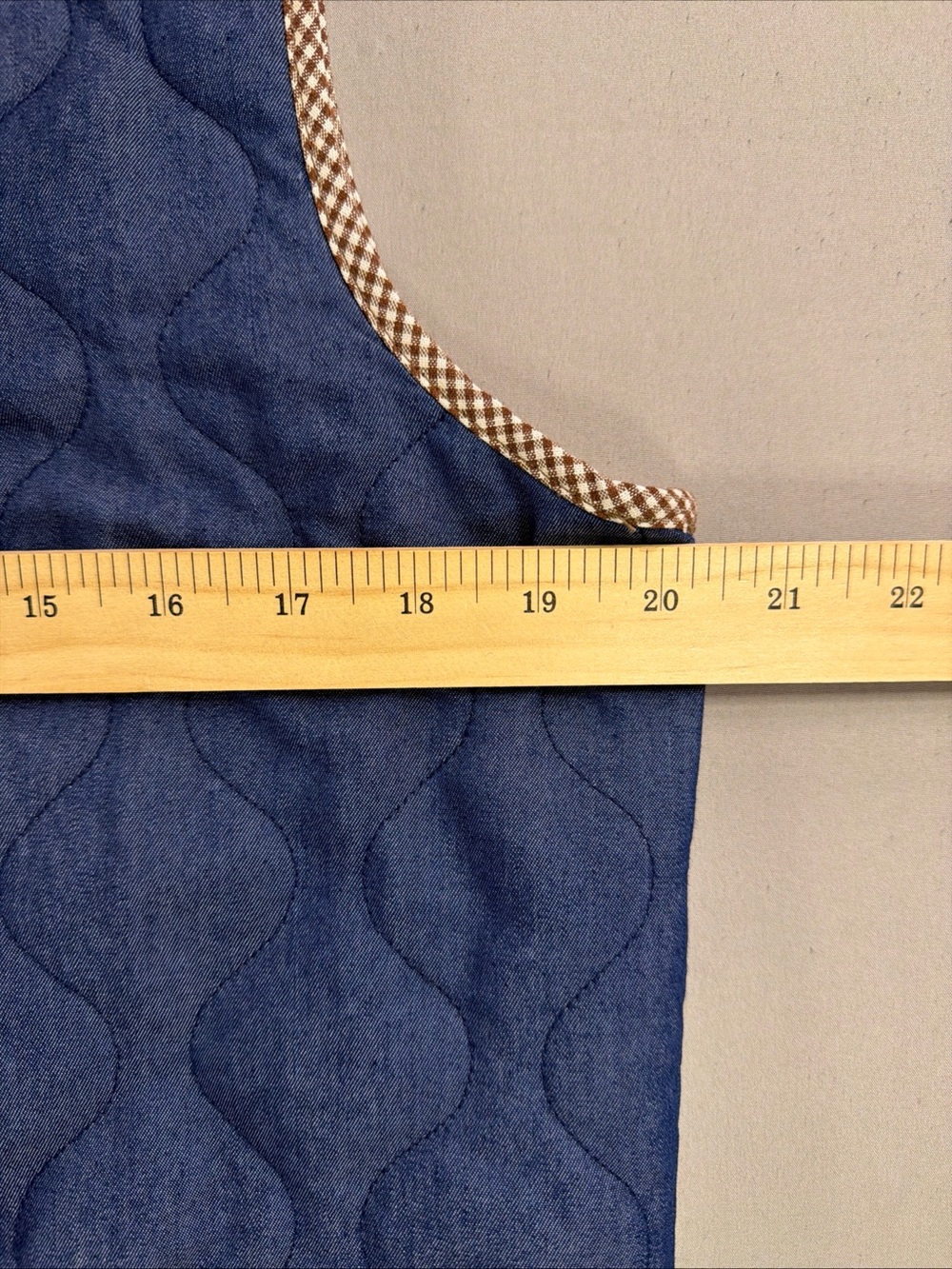 Polagram Blue Quilted Vest with Check Trim - Picture 10 of 14